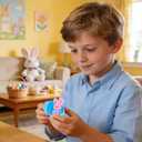 2 x 24 Pcs PreFilled Easter Eggs with Mini Resin Rabbit Animals Keychain Decoration Stuffed Toy Great for Kids Boys Girls Toddler Easter Basket Stuffers Egg Fillers