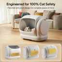 UBPET Automatic Litter Box, 106L Extra Large Self-Cleaning Cat Litter Box for Multiple Cats, Smart App Control, Odor-Control System, Anti-Pinch Safety Design, Includes Waste Bags and Deodorizer Blocks