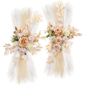 Wedding Arch Flowers, Artificial Floral Decor for Wedding Ceremony & Reception, Standard Size Large Flower Swag Set for Backdrop & Welcome Sign, Pack of 2 (Champagne)