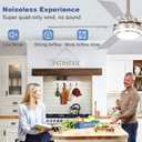 Depuley 52-Inch Ceiling Fan with Light: Brushed Nickel Ceiling Fans with 5 Blades Dual Finish Reversible - Farmhouse Ceiling Fan with Remote Control Noiseless for Living Room Outdoor Patios