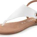 Aerosoles Womens IN CONCHLUSION Flat Sandal (White, 6)