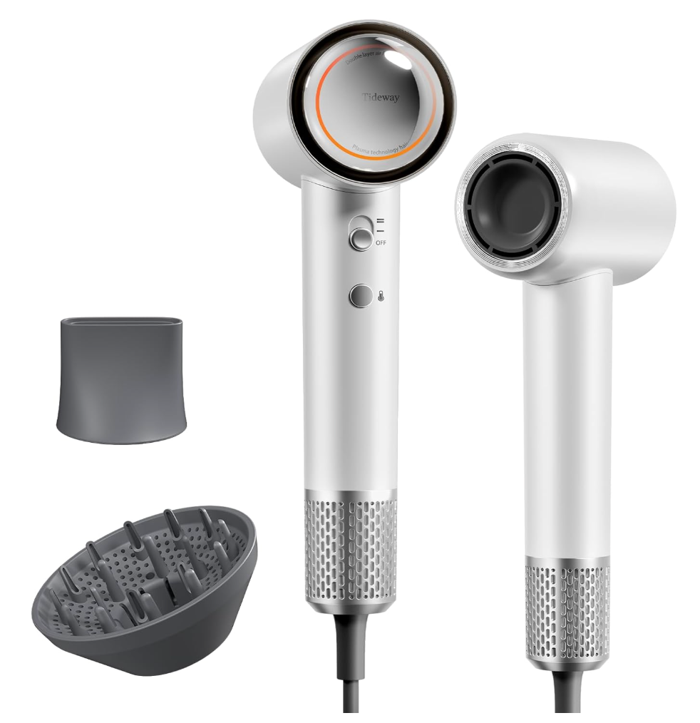 Tideway Hair Dryer Professional High-Speed Ionic Blow Dryer 110,000 RPM, Compact Hair Dryer with Magnetic Diffuser, Fast Drying with Brushless Motor Low Noise Smart Temperature Control-H11