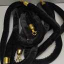 Okllen 4 Pack Black Velvet Stanchion Ropes with Gold Hooks, 5 Ft Crowd Control Barrier for Carpet Events Movie Theaters Hotels (Not Included The Stands)