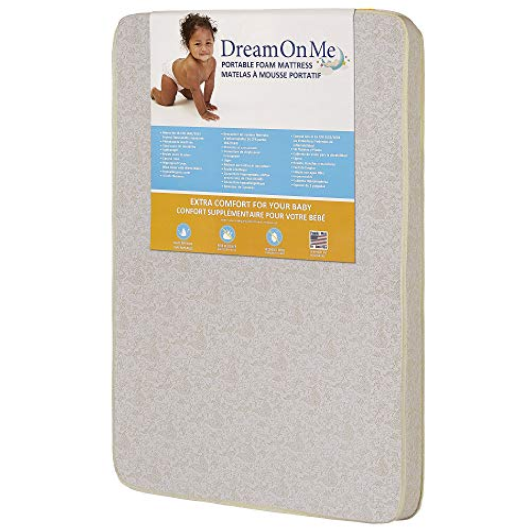 Dream On Me, 3" Foam Pack and Play Mattress, White