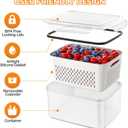 6 x 6 PCS Fruit Storage Containers for Fridge with Removable Colanders, 6 Plastic Food Storage Containers with 6 Lids, Leakproof Produce Containers Keep Fruits, Vegetables, Berry, Meat Fresh Longer