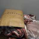 Geniospin Queen Comforter Set - 7 Pieces Reversible Bedding Set, Boho Bed in A Bag, Lightweight Soft Aztec Bedding, All Season Bed Comforter Set with Sheets, Pillowcases & Shams