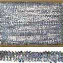 Sequin Ribbon Trim Polyester Braided Ribbon 10 Yards 30mm Wide Lace Trim for Sewing Crafts Clothing Curtains Accessories Lampshade Home DIY Decoration (Shining Silver, 30mm Wide)