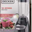 BLACK+DECKER BL2010 Standard Blender, 10-Speed + Pulse, 5 Cup, Glass Jar - Black