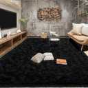 Tepook Area Rugs 8x10 for Living Room, Super Soft Fluffy Rugs for Bedroom, Modern Shaggy Rug Fuzzy Carpets for Kids, Plush Indoor Nursery Home Decor Rug with Non-Slip Bottom, Black (8 x 10 Feet)