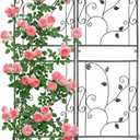 2 Pack Garden Trellis for Climbing Plants, 71 x 20 inch Rustproof Heavy Duty Metal Trellis for Climbing Rose Vine Clematis, Perfect for Premium Patio Decor & Luxury Outdoor Garden Design, Silver Gray