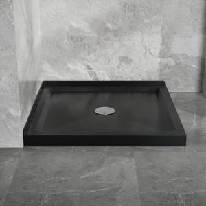 36" x 36" Shower Base with Double Threshold and Center Drain Black