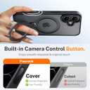 for iPhone 17 Case: with 360° Spin Magnetic Stand, Camera Control Button, Fit for MagSafe, Military Drop Protection, Protective Slim Phone Cover for iPhone17 with Ring Kickstand, 6.3", Black