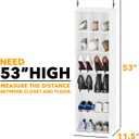 SpaceAid 2 Pack Hanging Closet Organizer and Storage with Dividers, 24 Compartments Hanging Shoe Shelves for Closet, Wardrobe, RV, Garment Rack - White
