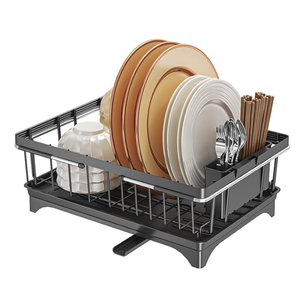 Dish Drying Rack with Detachable Drainboard – Expandable Over Sink Dish Rack, Dish Dryer Rack for Inside Sink,Countertop Dish Drainer with Utensil Holder