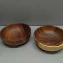 Acacia Wood Salad Bowl Set of 2, 8.6" Natural Solid Wood Serving Bowls, Handcrafted & Hand-Polished, Wooden Salad Bowls for Kitchen & Dining for Pasta, Yogurt, Fruit, Snacks & Gift