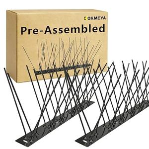 KOKMEYA Bird Spikes,Black Install,304 Stainless Steel Bird Deterrents Spikes for Outside to Keep Birds Away Bird Scare Devices Outdoor,9.84FT 12Pcs
