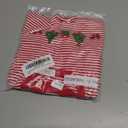 ZAXARRA Baby Christmas Sweatshirt Romper Striped Waffle Knit Jumpsuit Christmas Tree Embroidery Cute Boy Girl Holiday Outfit (Red)