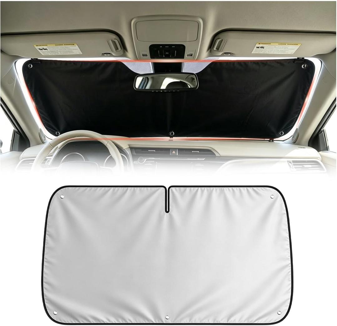 57"×31" 2026 Upgraded Car Windshield Sun Shade,Foldable Sun Shade for Car Windshield for Suns Protection,Universal Cars Suns Shades Windshields with Suction Cup Mount