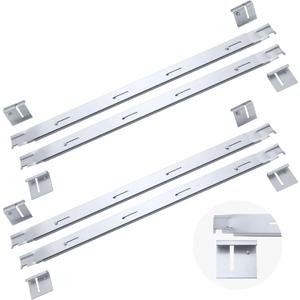 GlikCeil 4 Pcs File Cabinet Rails Adjustable Files Drawer Rails Metal File Cabinet Dividers 26'' to 40.5'' Adjustable Filing Cabinets Rail for Folders Storage (Silver)