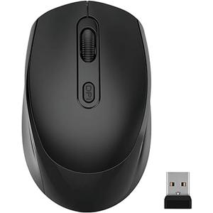 Guiheng Wireless Bluetooth Mouse,Dual Mode Rechargeable Silent Slim Laptop Mouse,Portable(BT5.2+USB Receiver) Computer Mice,for Laptop,Desktop Computer,ipad Tablet,Phone,Mac (Black)