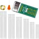 10 x Misequal 42 Pcs Large Eye Sewing Needles, 6 Sizes Stainless Steel Sewing Sharp Needles with Threader for Embroidery Thread Needle and Hand Sewing Art Crafts (Silver, 42PCS)