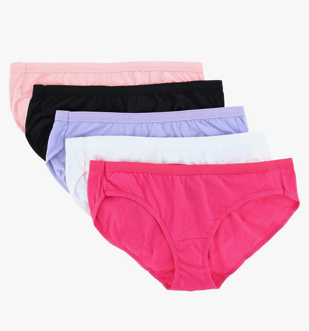 JUST MY SIZE women's 5 pack cotton bikini, size XL
