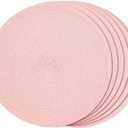 FunWheat Round Braided Placemats Set of 6 Place mats for Dining Tables Woven Heat Resistant Table Mats 15 inch (Pink)