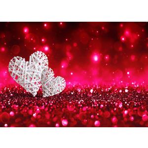 12X10FT Valentine's Day Backdrop Red Glitter Background Photography White Hearts Love Theme Shiny Sparkling Bokeh Effect Backdrop for Engagement Wedding Party Decoration Photo Backdrop SCO131E (12'x10')
