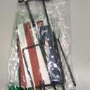 TOPFLAGS 2 Pack Garden Flag Stand with American Flag Garden Flag Heavy Duty Metal Yard Flag Holder Pole Stake Small Flag Stands for Garden Flags 12 x 18 with Clips and Stopper