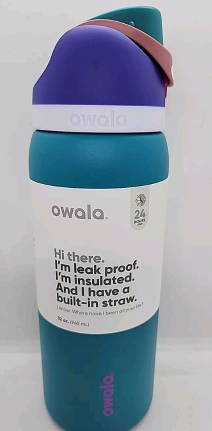 Owala FreeSip Insulated Stainless Steel Water Bottle with Straw for Sports, Travel, and School BPA-Free Sports Water Bottle, 24 oz