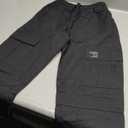 AOWKULAE Women Cargo Pants, Tapered Joggers Drawstring Elastic Waist Loose Pants with Pockets for Women, Black, Size US X-Large