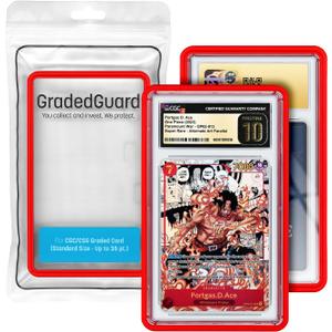 Graded Card Case for Standard CGC Slab Case | Multiple Colors | Soft Touch Matte Finish | Stackable | Made to Fit CGC | Solid TPU and PC Design. (Red)