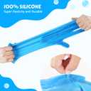 Pecute Pet Grooming Gloves, Large, Heat Resistant, Silicone Bathing and Massaging Gloves with High-Density Teeth and Enhanced Five Finger Design for Dogs and Cats, Purple