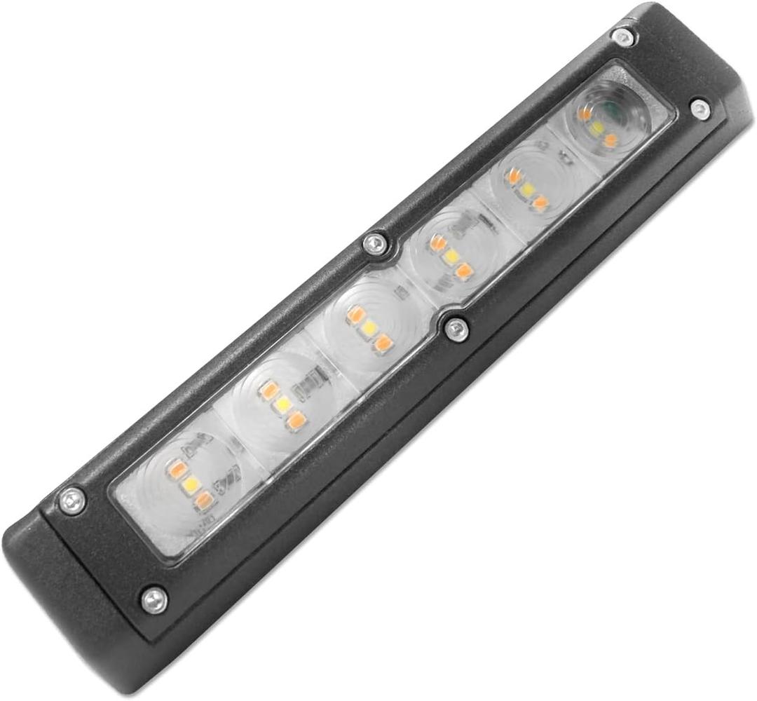 Dream lighting RV Exterior LED Porch Awning Light Black Shell 12V 11W 720LM RV Trailer Heavy Duty Cool White & Amber Lighting 7.8inch (1 Light)