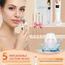 2026 Pore Vacuum, USB Rechargeable Blackhead Remover Vacuum,3 Levels Adjustable Pore Vacuum Blackhead Remover, with 5 Suction Power,6 Probes,Face Vacuum Pore Cleanser for Women & Men-White