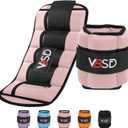 VBSD Adjustable Ankle Weights for Men Women, 5 lbs 1 Pair Leg Weight Straps, Weighted Ankle Weight Set with Removable Sandbags for Walking Running Yoga Physical Therapy Gym Home Workout