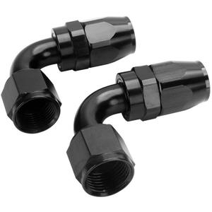 LokoCar 10AN Hose End Fitting 90 Degree Swivel For CPE Braided Hose Black 2Pcs