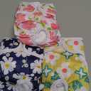 Pet Soft Dog Diapers Female with Suspenders, 3 Pack Reusable Female Dog Diapers for Heat, Dog Period Panties for Doggie in Cycle(Small, Flowers) (Small:10''-14'')