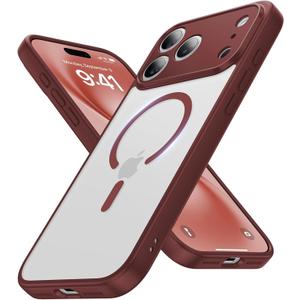 Faiono Magnetic for iPhone 17 Pro Max Case [Full Camera Protection][Military-Grade Protection][Compatible with MagSafe] Shockproof Protective Slim Phone Case for iPhone 17 Pro Max, Claret