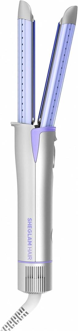 SHEGLAM Hair Cool Lock Airflow Styler, 360 Airflow Styler Curling Iron, Hair Curler with Cooling Air Vents to Lock in Style, 4 Adjustable Temp, Dual Voltage, Fast Straightening