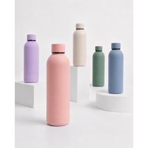 Insulated Stainless Steel Water Bottle, 17 oz (500 ml), Double Wall Vacuum, Keeps Drinks Cold 24 Hrs & Hot 12 Hrs, Leakproof, BPA Free, Slim Bottle for Travel, Gym & Work (Dusty Rose)