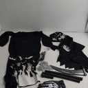 Invoibler Halloween Grim Reaper Costume Set for Kids Glow in the Dark Robe Scary Costumes with Scythe Glowing Red Eyes (M(45in,Age:8-10))