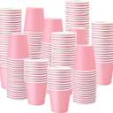 150 Pack 3oz Pink Paper Cups,Mouthwash Cups, Disposable Bathroom Cups,Small Paper Cups 3oz Ideal for Bathroom,Supermarket,Birthday Party,Picnic and BBQ
