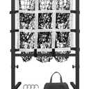 Queension 9 Hole Pitching Net with Strike Zone, Adjustable Height Powernet Baseball Nets with Target Pockets for Batting, Pitching Target Softball Baseball Training Equipment for Hitting (Black)