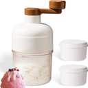 Manual Ice Shaver  High-Efficiency, No-Electric Ice Crusher & Snow Cone Maker with 2 Ice Trays, Ideal for Camping & Home Use