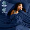 Bare Home Twin XL Sheet Set - 1800 Ultra-Soft Microfiber Twin Extra Long Bed Sheets - Double Brushed - Deep Pockets - Easy Fit - 3 Piece Set - Bedding Sheets & Pillowcases (Twin XL, Dark Blue)