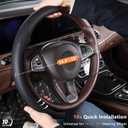 Aimato Car Steering Wheel Cover 2 Piece Non-Slip Clip on Microfiber Leather Steering Wheel Cover,Ultra-Thin Breathable,Universal Fit 14.5"-15" Wheel,Black