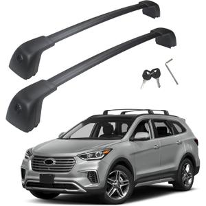 Autekcomma Heavy Duty Roof Rack Cross Bars, Compatible with 2019-2023 Hyundai Santa Fe & Santa Fe Hybrid, Anti-Corrosion Aircraft Aluminum Black Matte with Anti-Theft Locks Max Loading Up to 300 lb