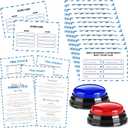 Father's Day Friendly Feud Game with 2 Answer Buzzers, Feud Cards for Family Game Night Fun Trivia Quiz for Party Office Class Groups Team Building