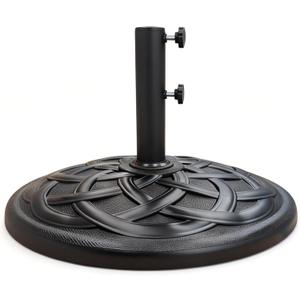 T&Jero 42 lb Round Heavy Duty Patio Market Table Umbrella Base Stand Weight for Outdoor, Black